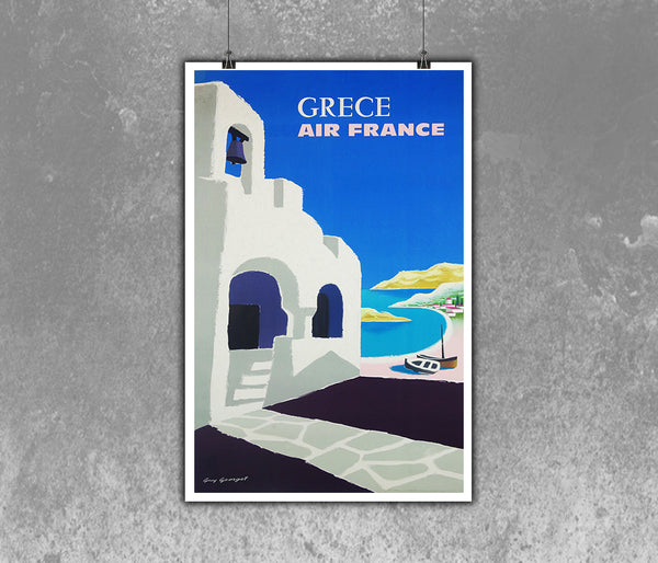 1959  Vintage Air France Greek Advertising poster