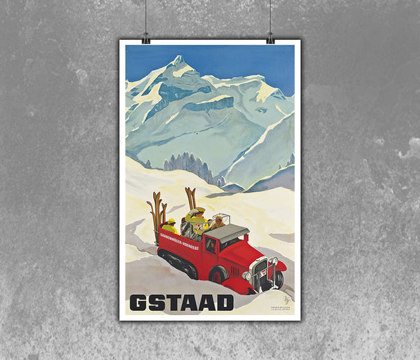 Gstaad Ski Patrol, Swiss Skiing Vintage Poster