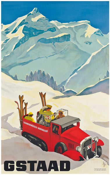 Gstaad Ski Patrol, Swiss Skiing Vintage Poster