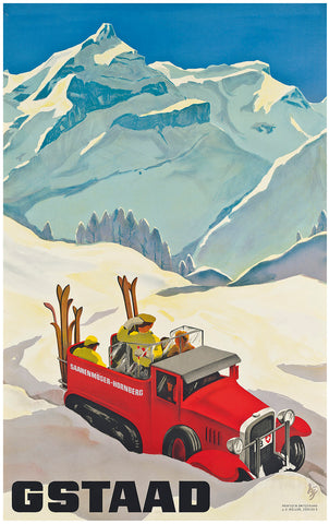 Gstaad Ski Patrol, Swiss Skiing Vintage Poster