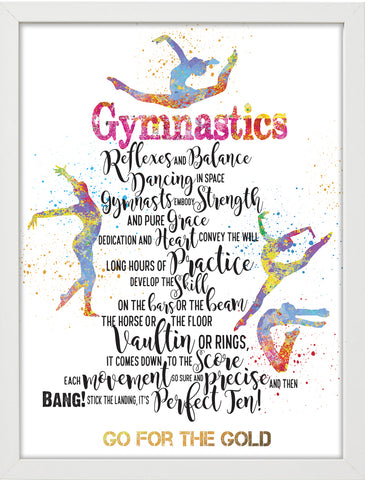 Gymnastic, Go for the Gold Motivational  Poster