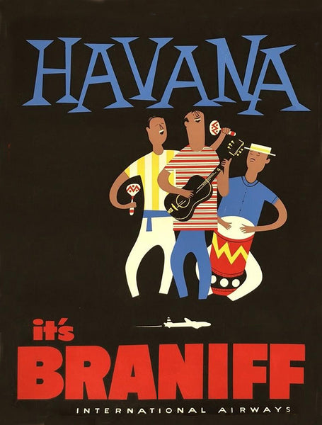 Havana, Cuba  Braniff Airlines Poster