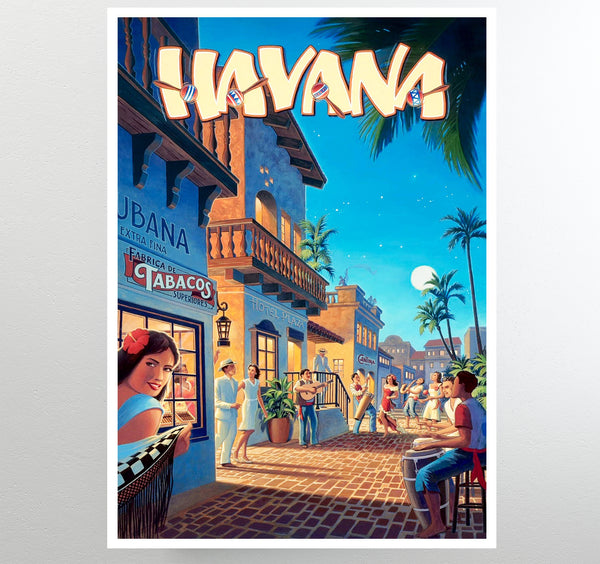 Havana  Cuba Vintage Travel Poster