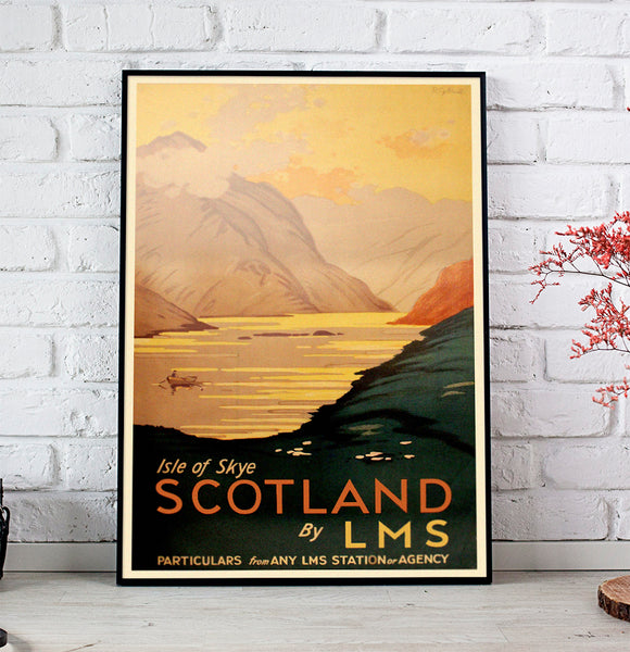 Isle of Skye, Scotland Vintage Travel Poster