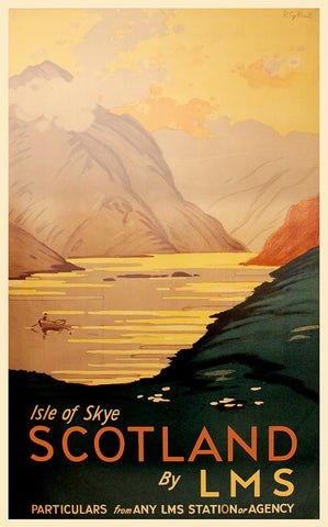 Isle of Skye, Scotland Vintage Travel Poster