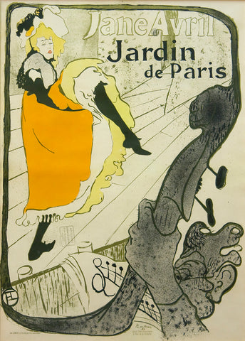 Jane Avril Jardin de Paris, Toulouse Lautrec Poster