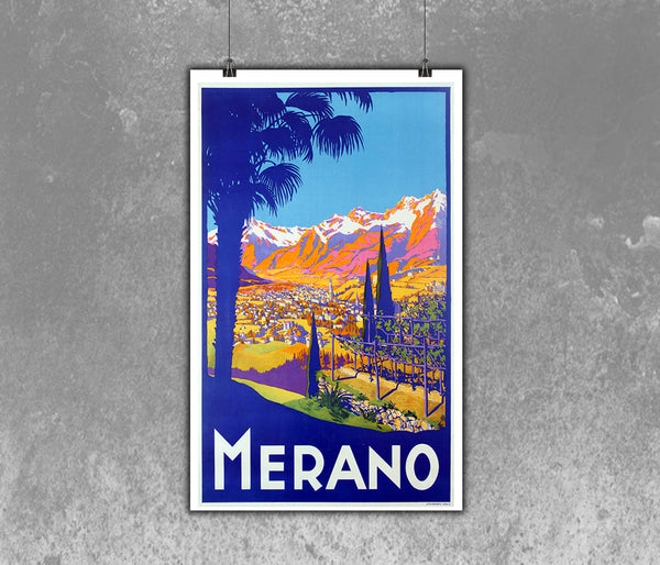 Merano  Italy Vintage Travel  Poster