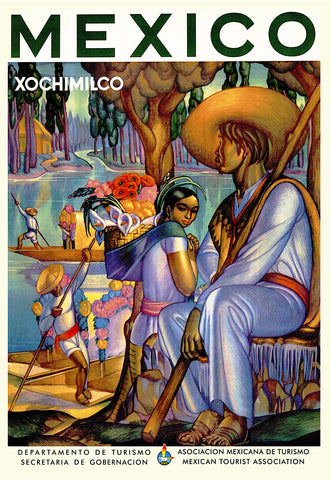 Mexico, Xochimilco Travel Poster