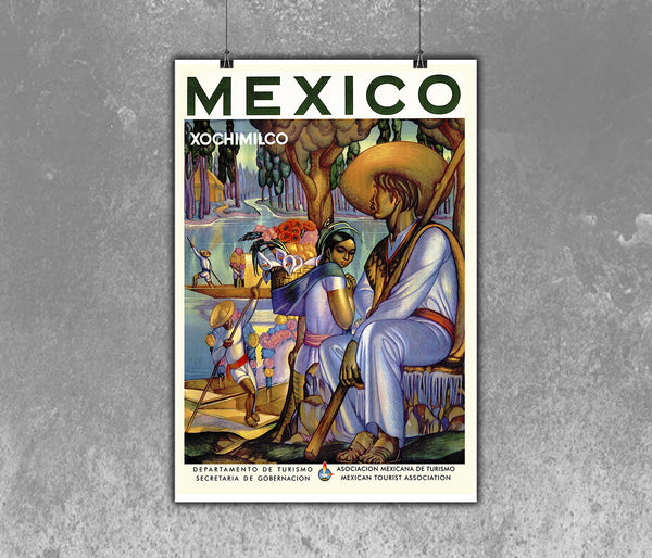 Mexico, Xochimilco Travel Poster