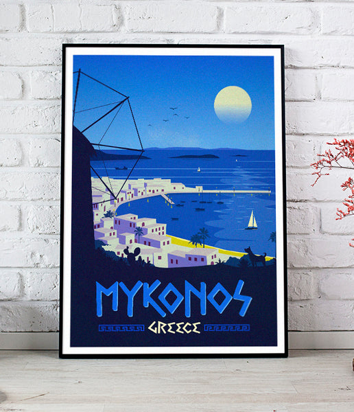 Mykonos Island  Greek Advertising poster