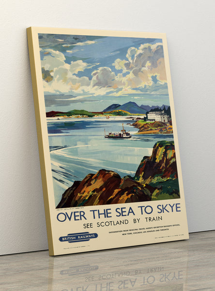 Over the Sea to Skye, See Scotland by Train Vintage Travel Poster