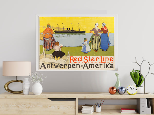 American Line Antwerpen-America Transportation Poster