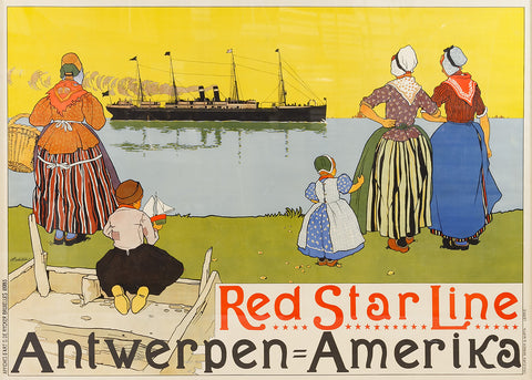 American Line Antwerpen-America Transportation Poster