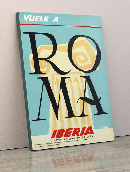 Vuela a Rome, Iberia Airlines Poster