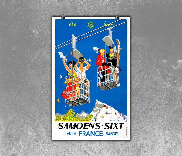 Samoens-Sixt Haute-Savoie French Skiing Poster