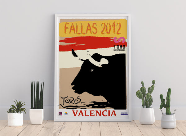 Valencia Fallas 2012 Toros Poster Vintage