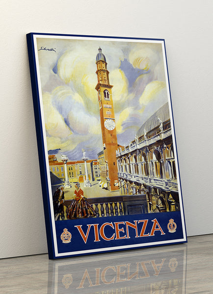 Vicenza Italy Vintage Travel Poster