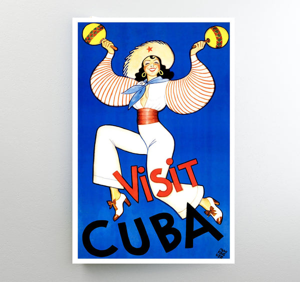 Visit Cuba. From the Cuban Tourist Commission, circa 1950. Vintage Travel Poster