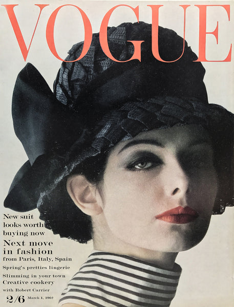 British Vogue Magazine - 1 March 1962 (Vintage Issue) Cover Art Poster