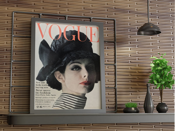 British Vogue Magazine - 1 March 1962 (Vintage Issue) Cover Art Poster