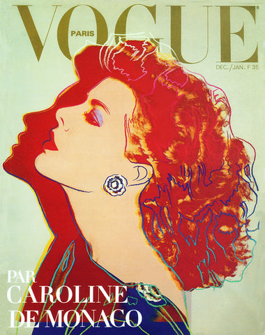 Vogue Vintage Magazine Cover Caroline de Monaco by Andy Warhol
