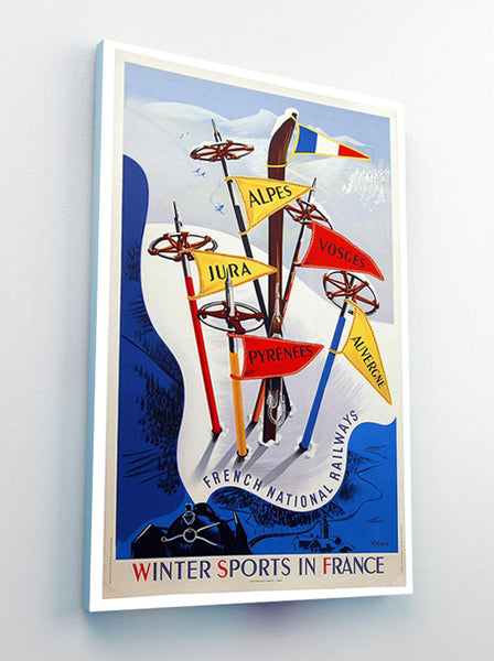 Winter Sports in France Poster Canvas